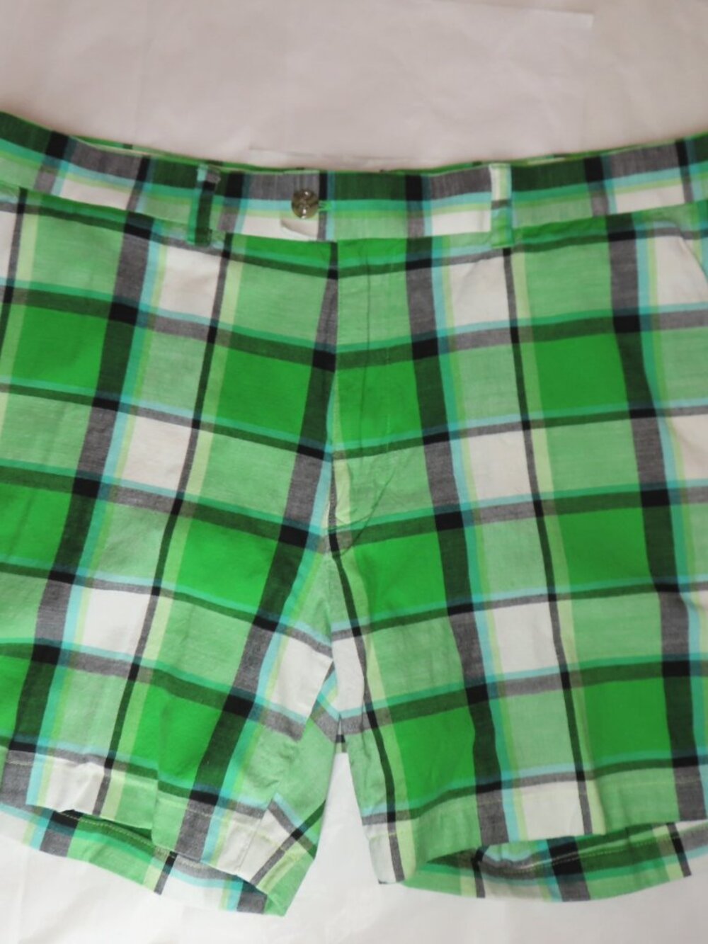 Loud Mouth Golf Shorts Men's Size 42 Green Plaid Cotton Blend Classic Preppy